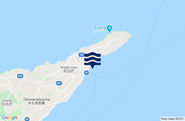 Mappa delle maree di Wadomari Okinoyerabu Jima, Japan