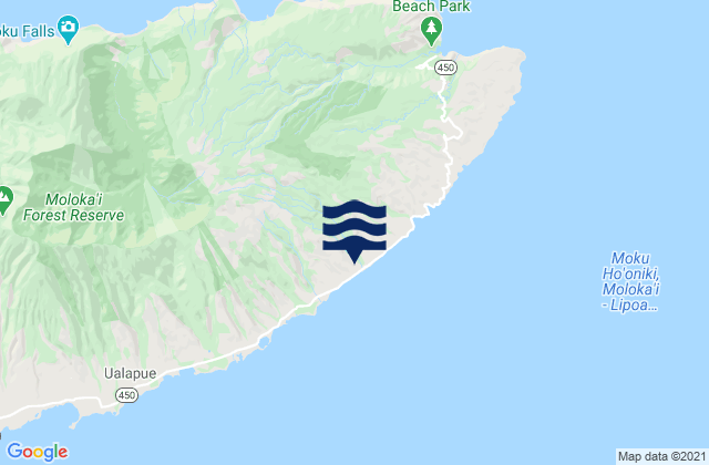 Mappa delle maree di Waialua, United States