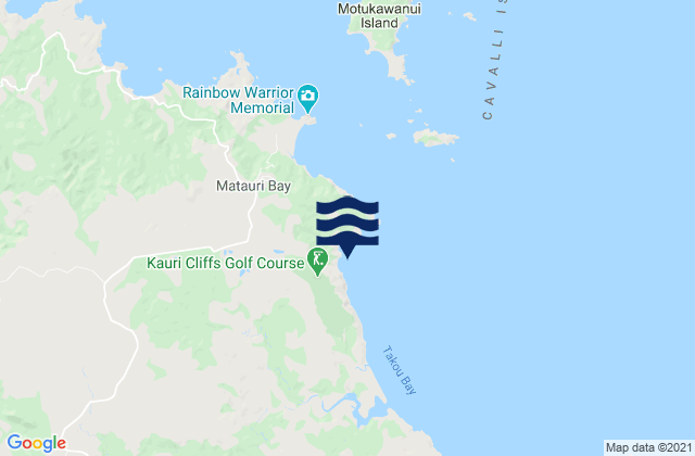 Mappa delle maree di Waiaua Bay, New Zealand