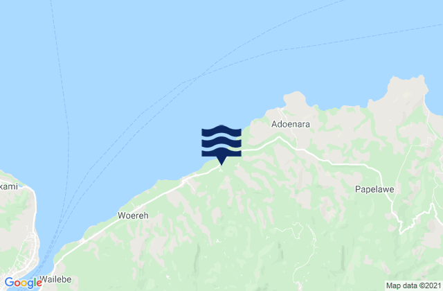 Mappa delle maree di Waibereno, Indonesia