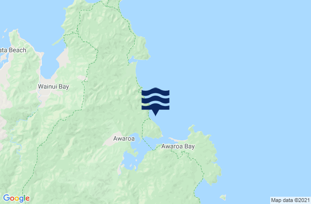 Mappa delle maree di Waiharakeke Bay Abel Tasman, New Zealand