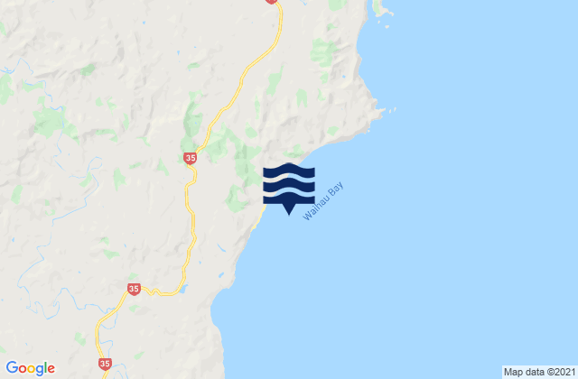 Mappa delle maree di Waihau Bay, New Zealand