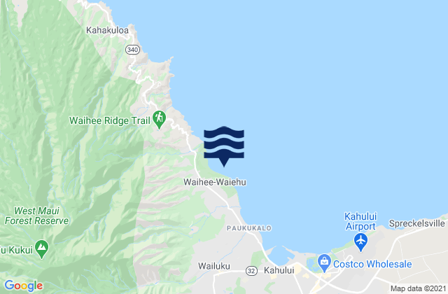 Mappa delle maree di Waihee-Waiehu, United States