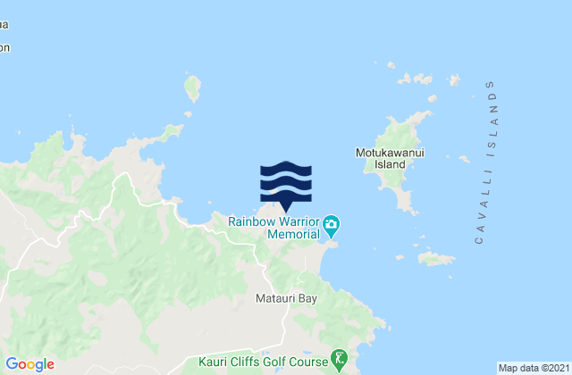 Mappa delle maree di Waiheke Bay, New Zealand
