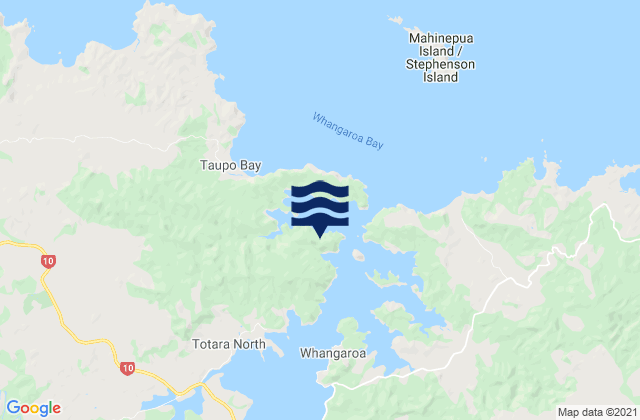 Mappa delle maree di Waihi Bay, New Zealand