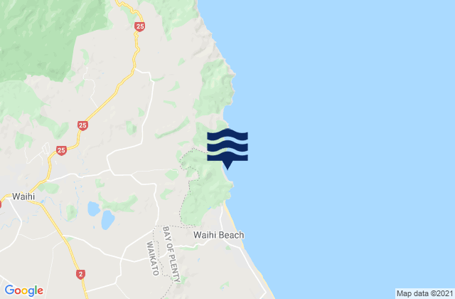 Mappa delle maree di Waihi, New Zealand