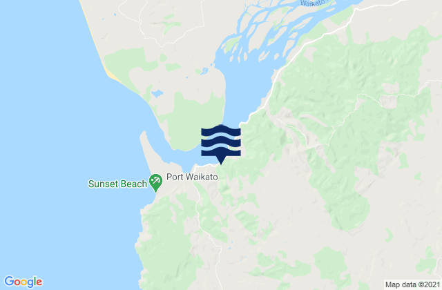 Mappa delle maree di Waikato River Entrance, New Zealand