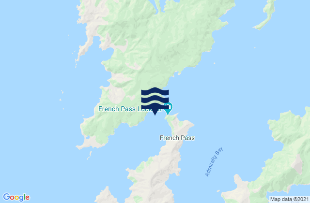 Mappa delle maree di Wainui Bay, New Zealand