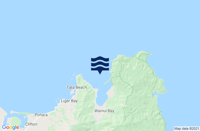 Mappa delle maree di Wainui Bay, New Zealand