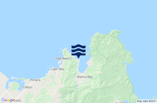 Mappa delle maree di Wainui Inlet, New Zealand