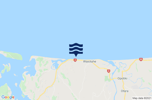Mappa delle maree di Waiotahi Beach, New Zealand