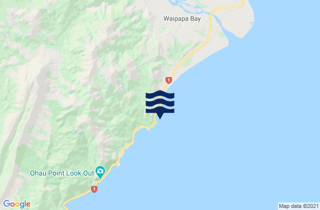 Mappa delle maree di Waipapa Bay, New Zealand