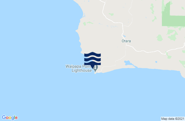 Mappa delle maree di Waipapa Point, New Zealand