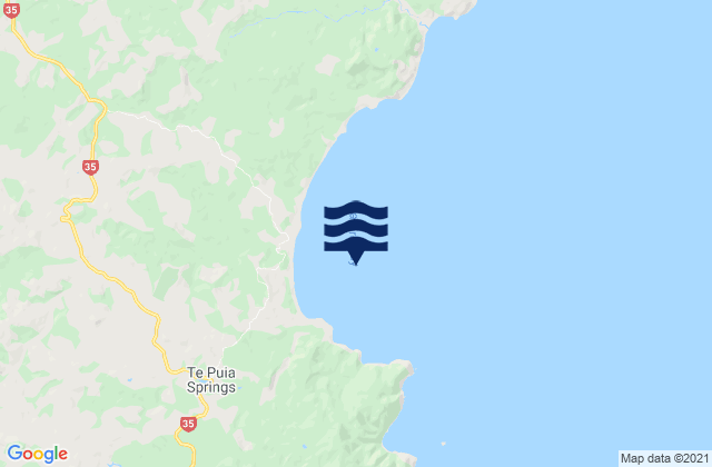 Mappa delle maree di Waipiro Bay, New Zealand