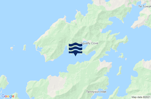 Mappa delle maree di Wairangi Bay, New Zealand