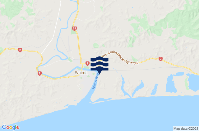 Mappa delle maree di Wairoa District, New Zealand