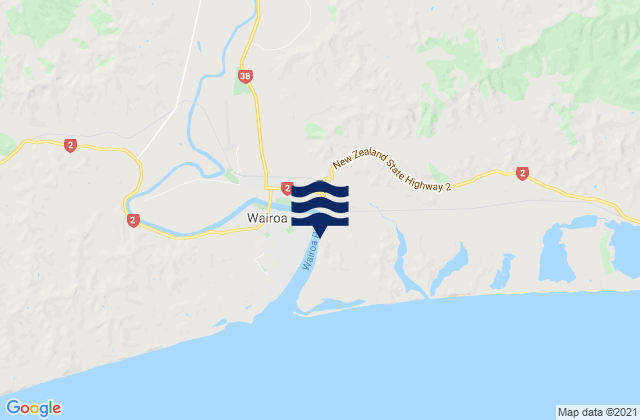Mappa delle maree di Wairoa, New Zealand