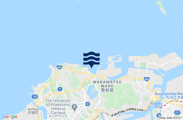 Mappa delle maree di Waita, Japan