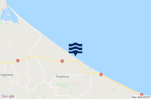 Mappa delle maree di Waitangi Bay, New Zealand