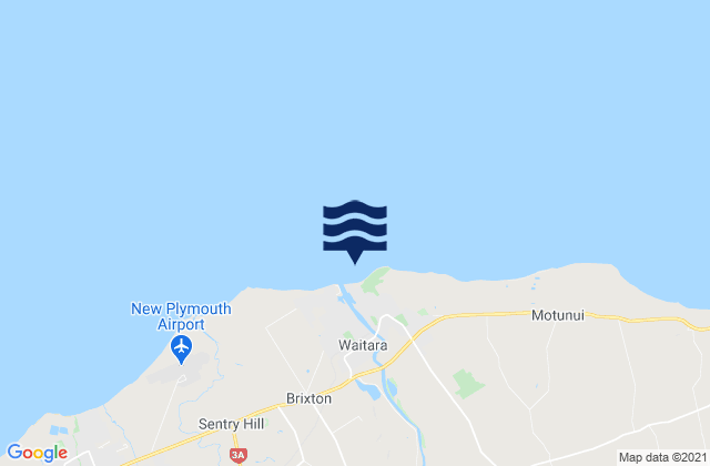 Mappa delle maree di Waitara River Entrance, New Zealand