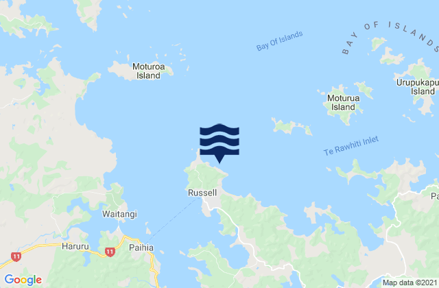 Mappa delle maree di Waitata Bay, New Zealand
