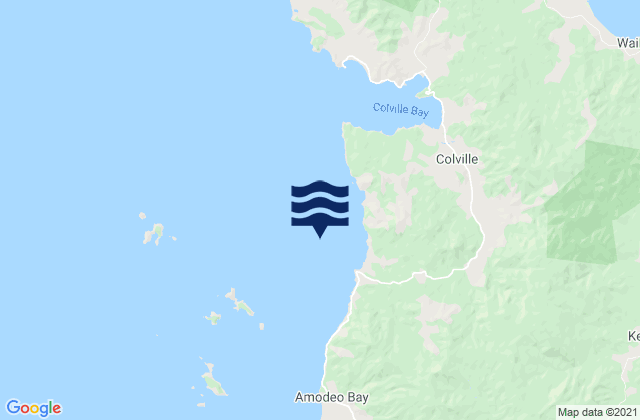 Mappa delle maree di Waitete Bay, New Zealand