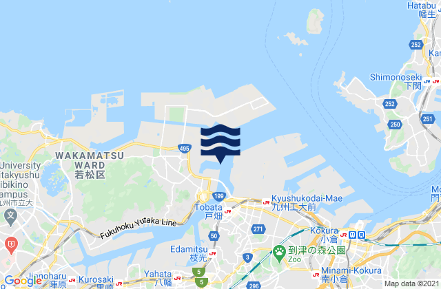 Mappa delle maree di Wakamatsu Ko, Japan