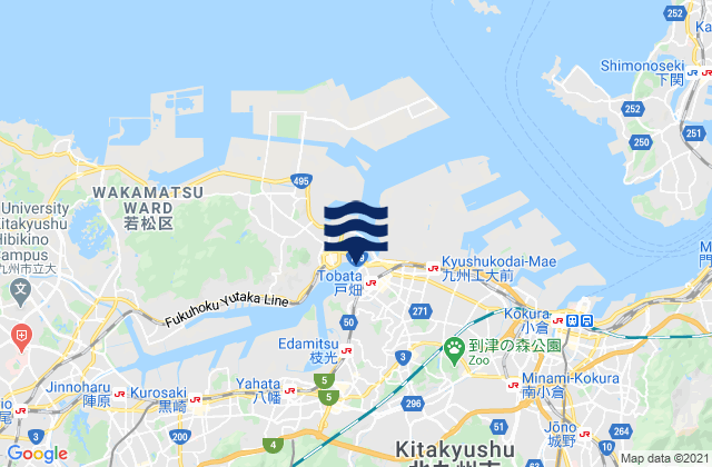 Mappa delle maree di Wakamatu (Kanmon), Japan
