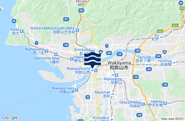 Mappa delle maree di Wakayama Shi, Japan
