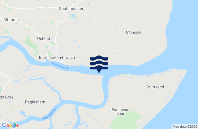 Mappa delle maree di Wallasea Island, United Kingdom