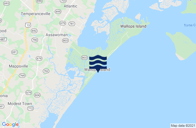 Mappa delle maree di Wallops Island, United States
