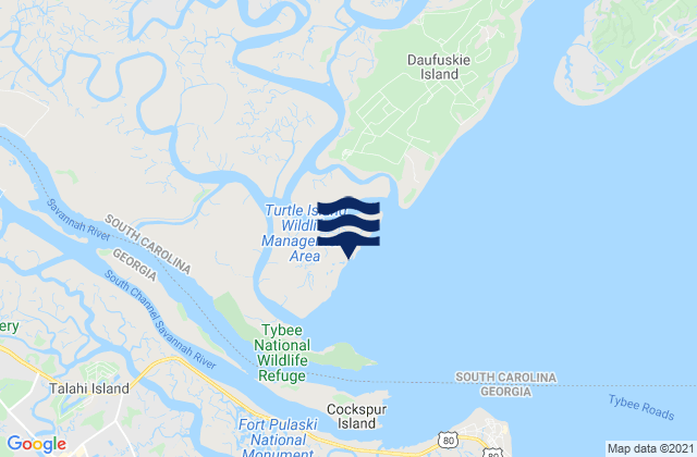 Mappa delle maree di Walls Cut Turtle Island, United States