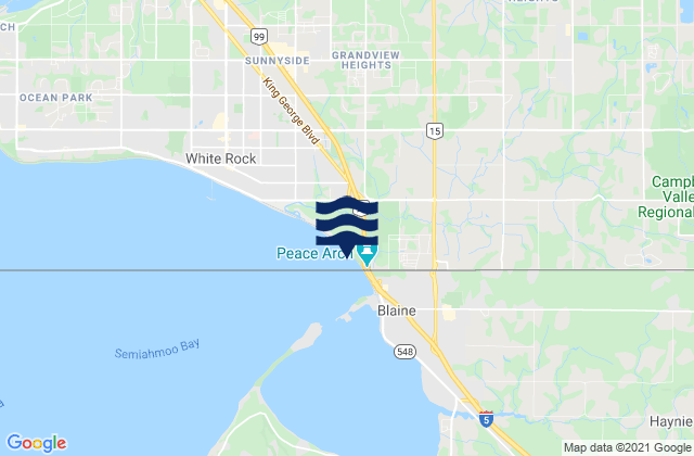 Mappa delle maree di Walnut Grove, Canada