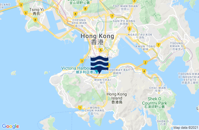 Mappa delle maree di Wan Chai, Hong Kong
