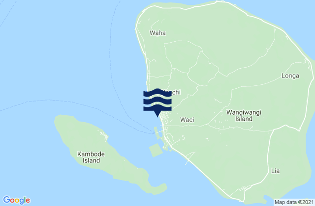 Mappa delle maree di Wanci, Indonesia