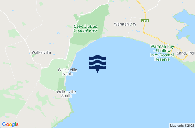 Mappa delle maree di Waratah Bay, Australia