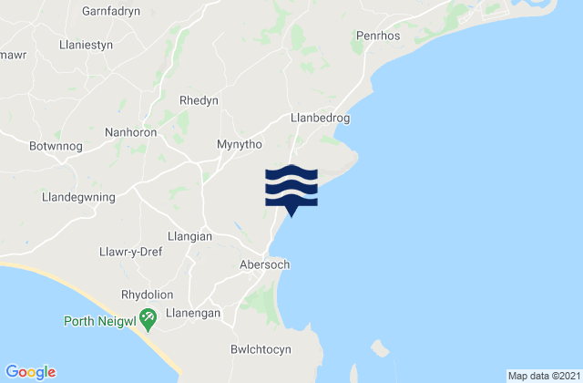 Mappa delle maree di Warren Beach, United Kingdom