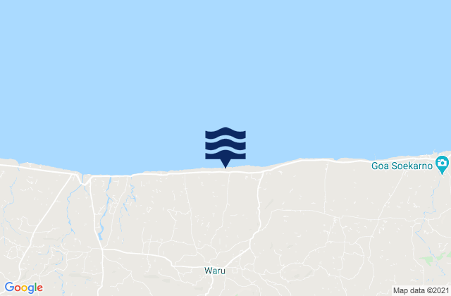 Mappa delle maree di Waru, Indonesia