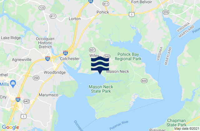 Mappa delle maree di Washington Naval Yard, United States