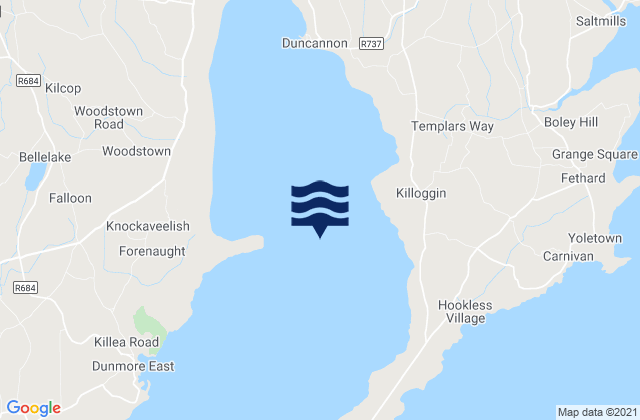 Mappa delle maree di Waterford Harbour, Ireland