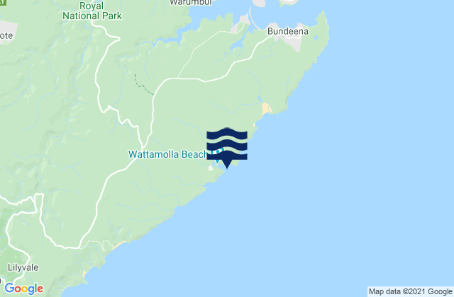 Mappa delle maree di Wattamolla Beach, Australia