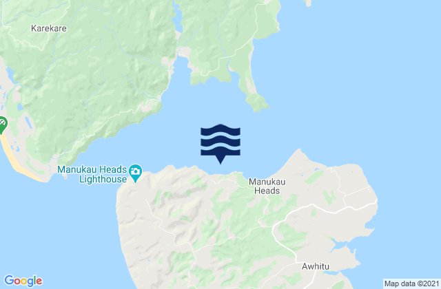 Mappa delle maree di Wattle Bay, New Zealand