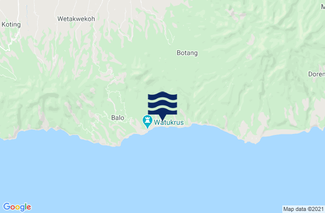 Mappa delle maree di Watublapi, Indonesia