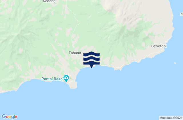 Mappa delle maree di Watubuku, Indonesia