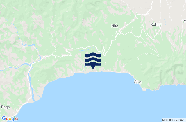 Mappa delle maree di Watubura, Indonesia