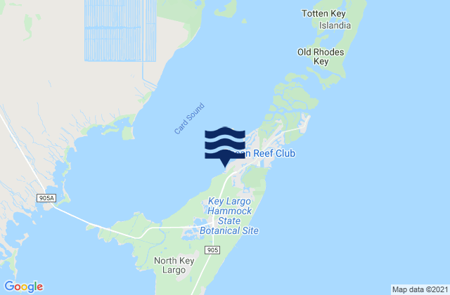 Mappa delle maree di Wednesday Point Key Largo Card Sound, United States