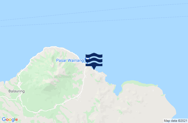 Mappa delle maree di Weikoro, Indonesia