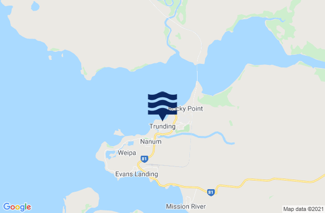 Mappa delle maree di Weipa, Australia