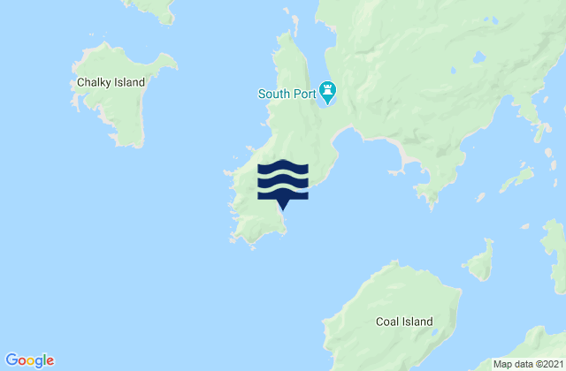 Mappa delle maree di Welcombe Bay, New Zealand