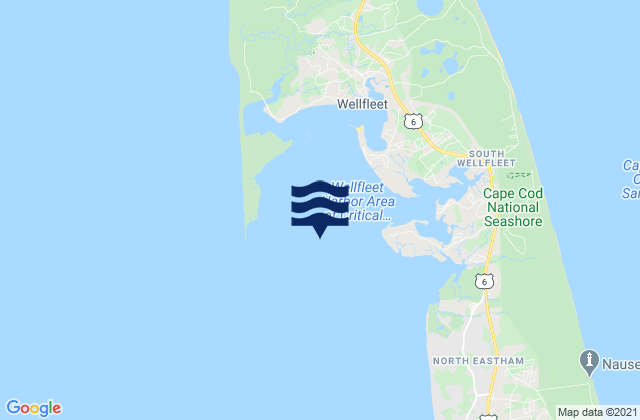 Mappa delle maree di Wellfleet Harbor, United States